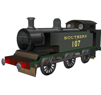 现代蒸汽火车su模型