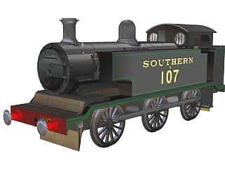 现代蒸汽火车su模型