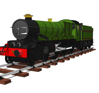 现代蒸汽火车su模型