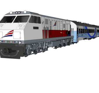 现代火车su模型