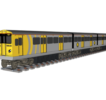 现代火车su模型