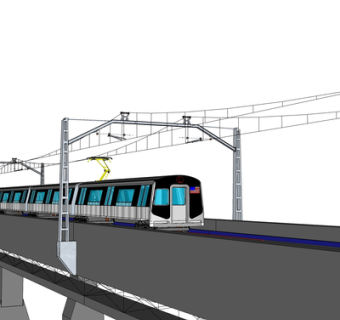 现代火车su模型