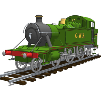 现代蒸汽火车su模型