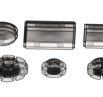 新中式吊灯su模型