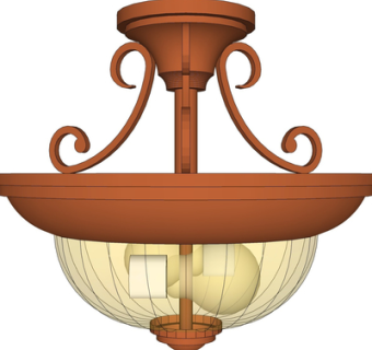 欧式金属吊灯su模型