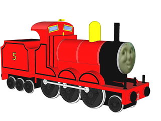 现代<em>托马斯</em>小火车儿童玩具su模型