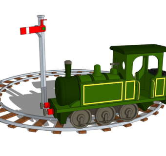 现代火车玩具su模型