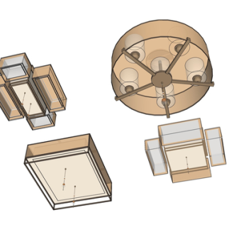 现代吊灯su模型