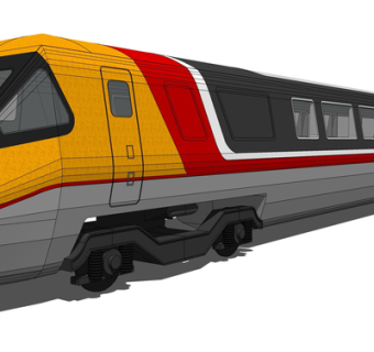 现代火车su模型