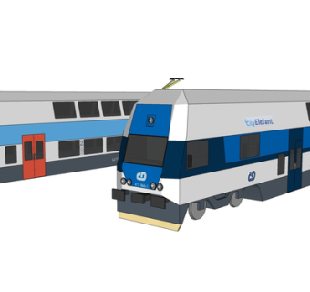 现代火车su模型