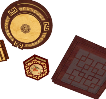 新中式实木吊灯su模型