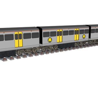 现代火车su模型