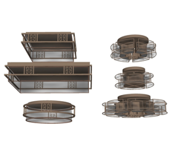 新中式金属吊灯su模型