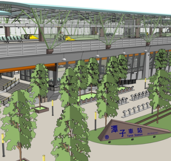 现代轻轨站su模型