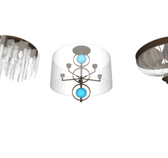 现代玻璃吊灯su模型