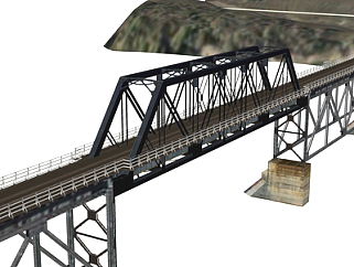 工业风金属高架桥su模型