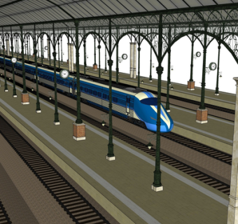 现代城市轻轨su模型