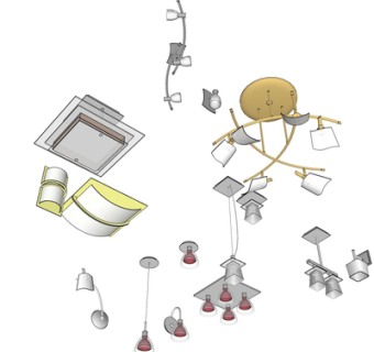 现代金属吊灯su模型