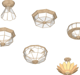 现代金属吊灯su模型