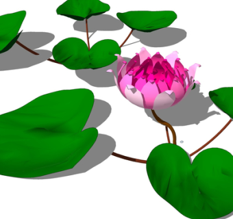现代荷花su模型