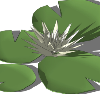 现代荷叶荷花su模型