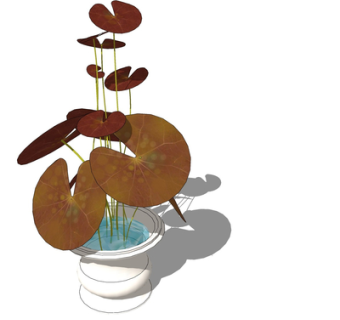 现代盆栽su模型