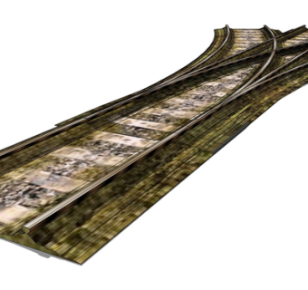 现代火车铁轨su模型