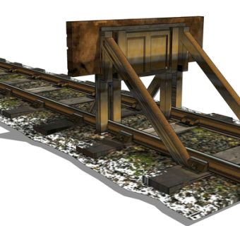 现代火车铁轨su模型