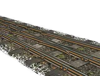 现代火车铁轨su模型