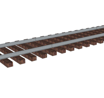 现代火车铁轨su模型