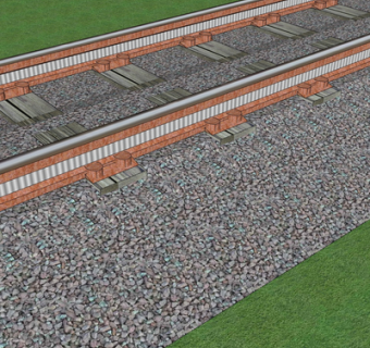 现代火车铁轨su模型