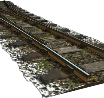 现代火车铁轨su模型