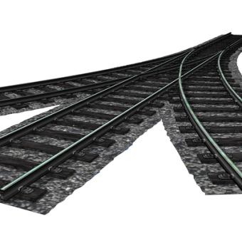 现代火车铁轨su模型