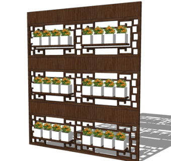 现代植物架su模型