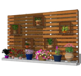 现代绿植盆栽su模型