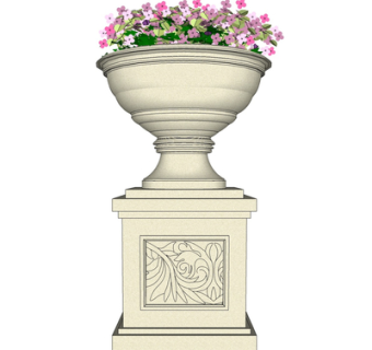 欧式花钵su模型
