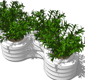 现代绿植盆栽su模型