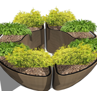 现代绿植花圃su模型