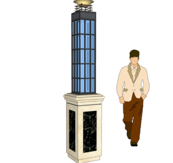 现代户外景观灯su模型