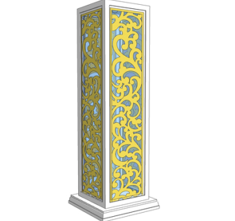 现代镂空景观灯su模型