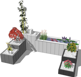 现代绿植花圃su模型