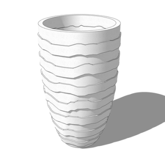 现代陶瓷花钵su模型