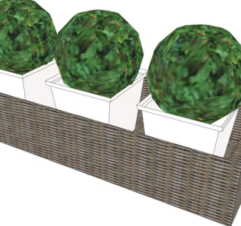 现代绿植盆栽su模型