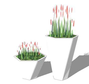现代绿植盆栽su模型