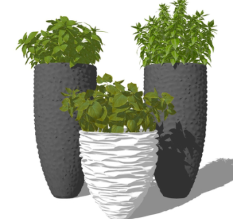 现代绿植盆栽su模型