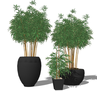 现代绿植盆栽su模型