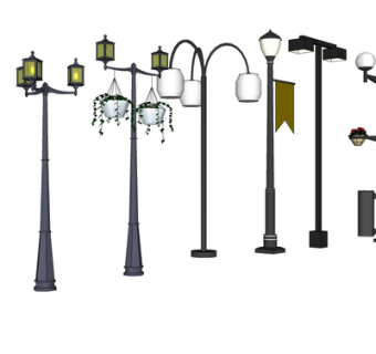 现代路灯su模型