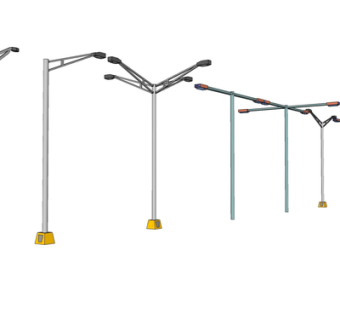 现代路灯组合su模型