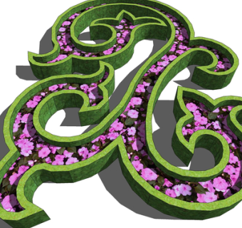 现代花圃su模型