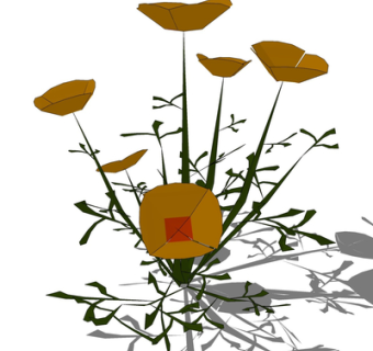 现代植物墙su模型